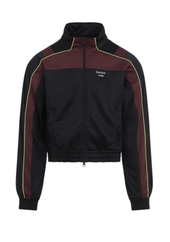 MARTINE ROSE shrunken track jacket black burgundy