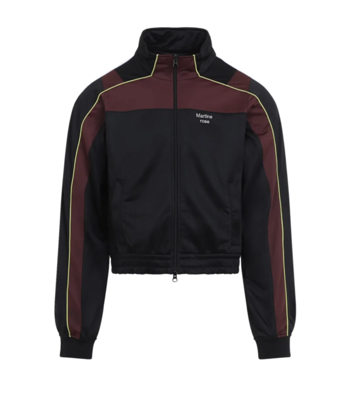 SHRUNKEN TRACK JACKET BLACK BURGUNDY