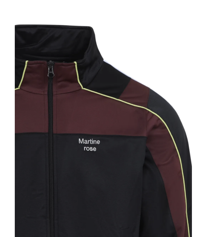 SHRUNKEN TRACK JACKET BLACK BURGUNDY