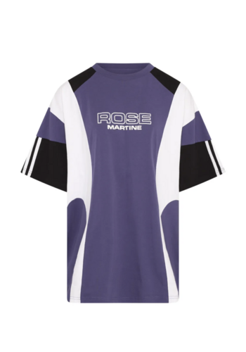 MARTINE ROSE oversized panelled t-shirt purple indigo