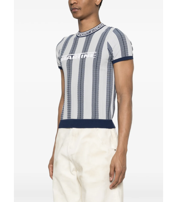 LOGO TIGHT T-SHIRT BLUE GREY