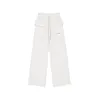 RICK OWENS DRKSHDW PANTALONI CREATCH WIDE CARGO DRAWSTRING MILK WASH