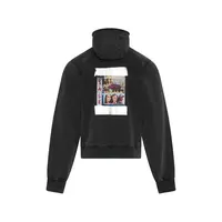 HOODED ZIP CREW BLACK WASHED