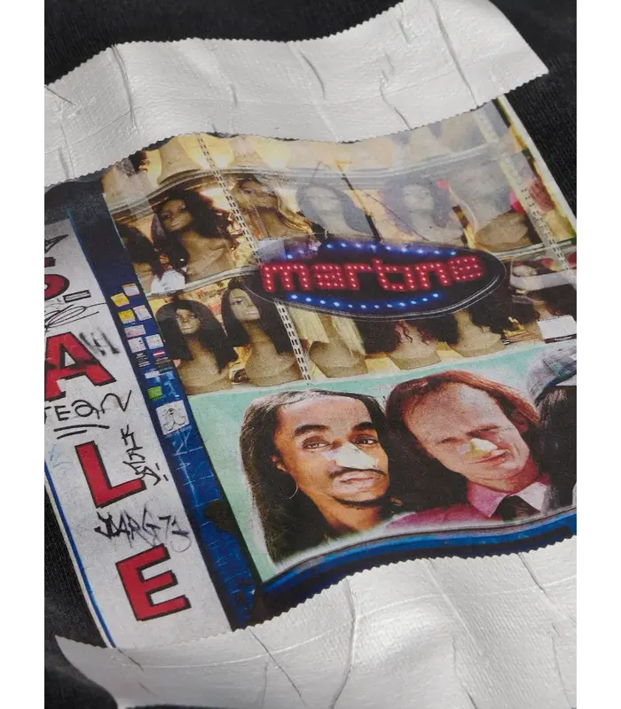 HOODED ZIP CREW BLACK WASHED