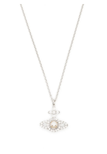 VIVIENNE WESTWOOD olympia pearl pendant platinum creamrose