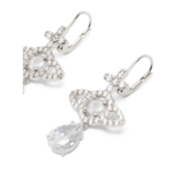 OLYMPIA CZ DROP EARRINGS PLATINUM / WHITE