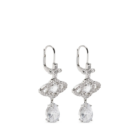 OLYMPIA CZ DROP EARRINGS PLATINUM / WHITE