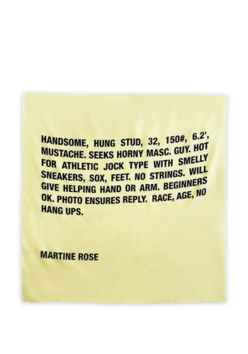 MARTINE ROSE classified scarf yellow