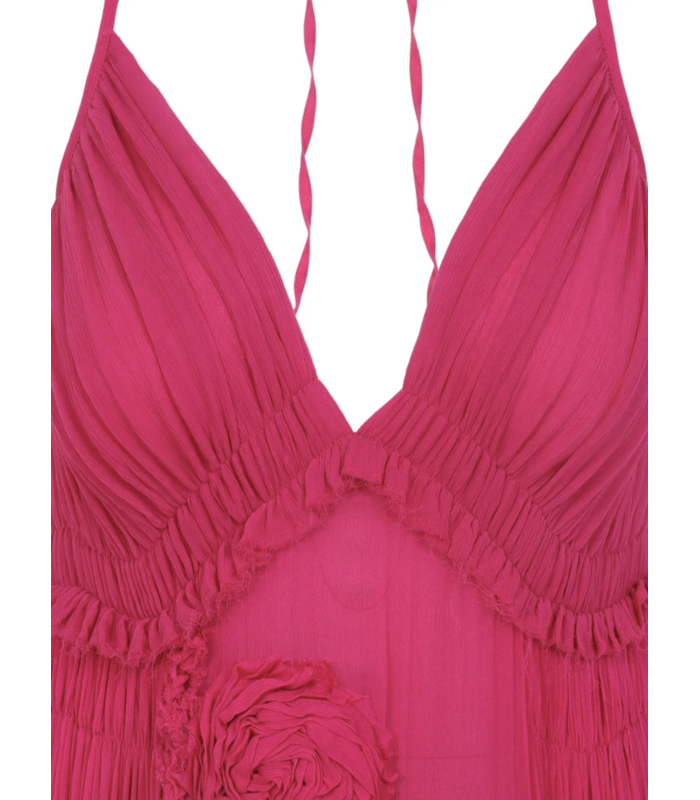 DRINA EMB DRESS FUCHSIA