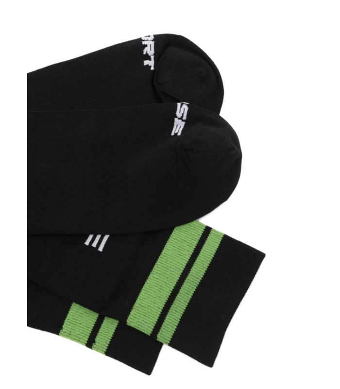 MARTINE ROSE SHEER FOOTBALL SOCK BLACK