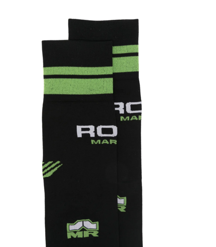 MARTINE ROSE SHEER FOOTBALL SOCK BLACK