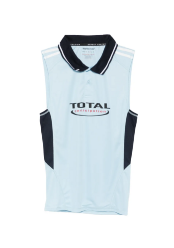 MARTINE ROSE shrunken stretch football vest blue light blue