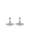 VIVIENNE WESTWOOD MINI BAS RELIEF DROP EARRINGS PLATINUM / VIOLET CRYSTAL