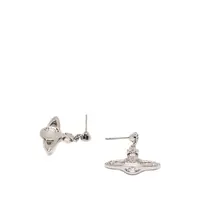 MINI BAS RELIEF DROP EARRINGS PLATINUM / VIOLET CRYSTAL