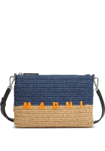 MARNI flat pochette blue/brown
