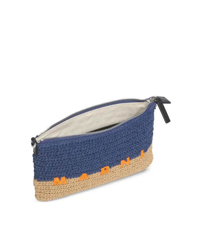 FLAT POCHETTE BLUE/BROWN