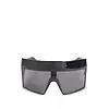 RICK OWENS SUNGLASSES REV SHINY BLACK TEMPLES/BLACK LENS