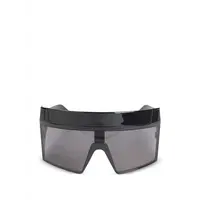SUNGLASSES REV SHINY BLACK TEMPLES/BLACK LENS
