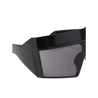 SUNGLASSES REV SHINY BLACK TEMPLES/BLACK LENS