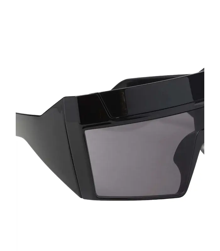 SUNGLASSES REV SHINY BLACK TEMPLES/BLACK LENS