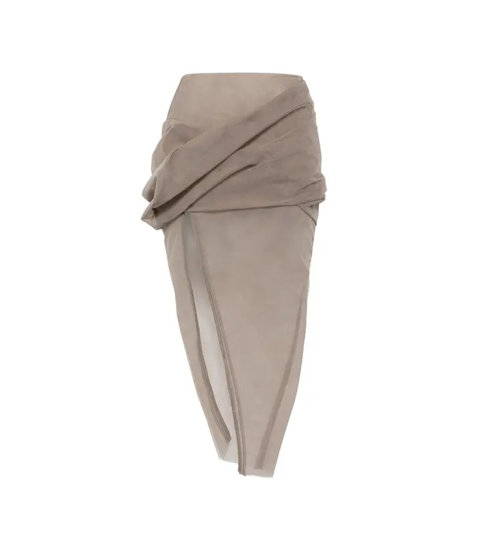 GONNA DRAPED CALF SKIRT DUST
