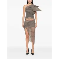 GONNA DRAPED CALF SKIRT DUST