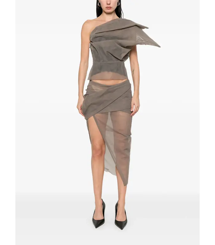 GONNA DRAPED CALF SKIRT DUST