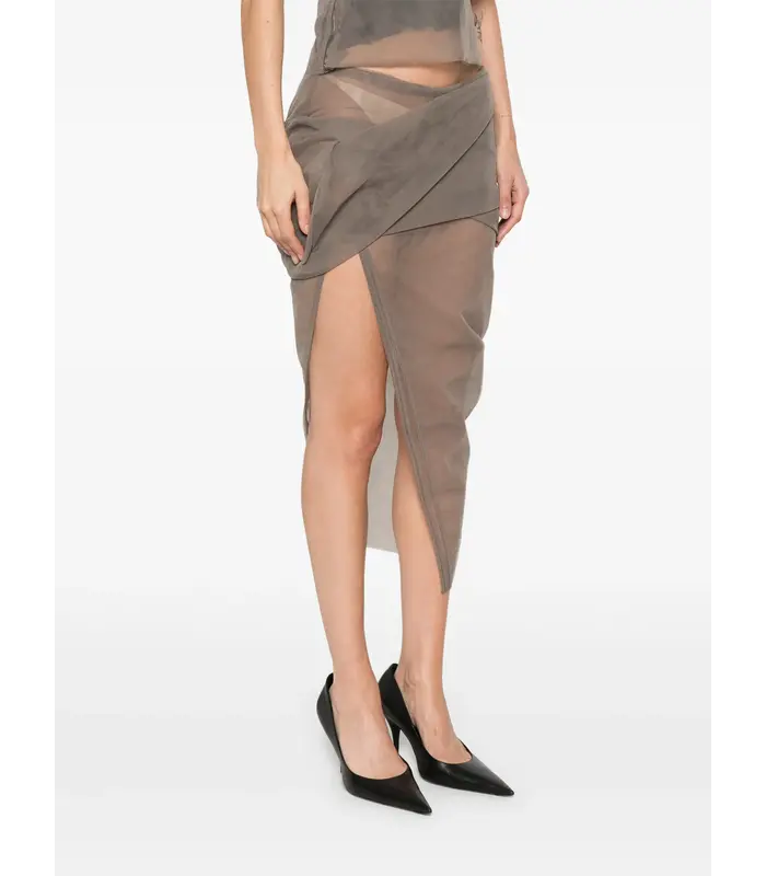 GONNA DRAPED CALF SKIRT DUST