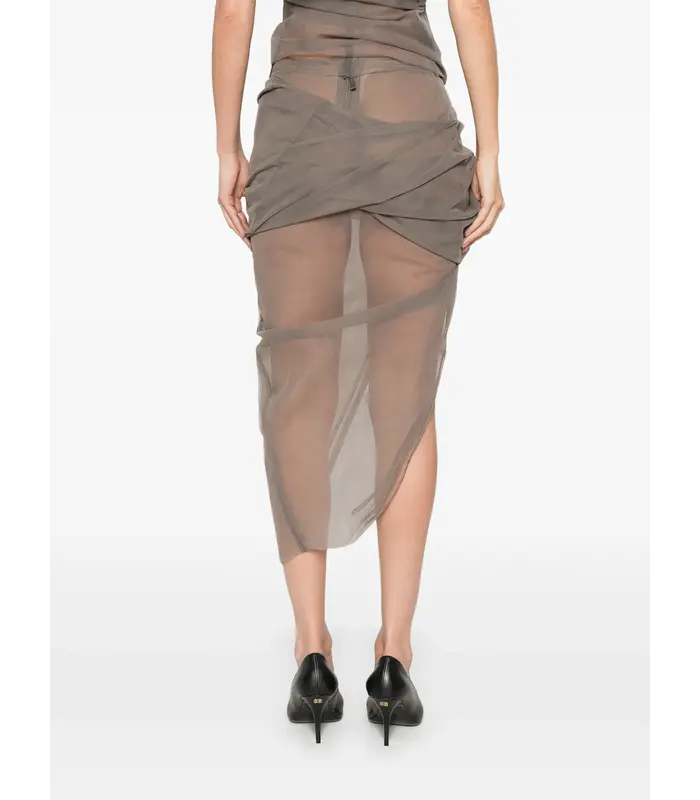 GONNA DRAPED CALF SKIRT DUST