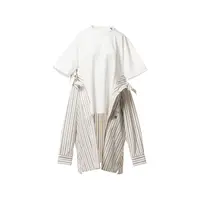 COMBINED TEE/SHIRTS DRESS WHITE