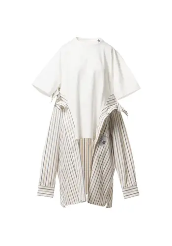 MAISON MIHARA YASUHIRO combined tee/shirts dress white
