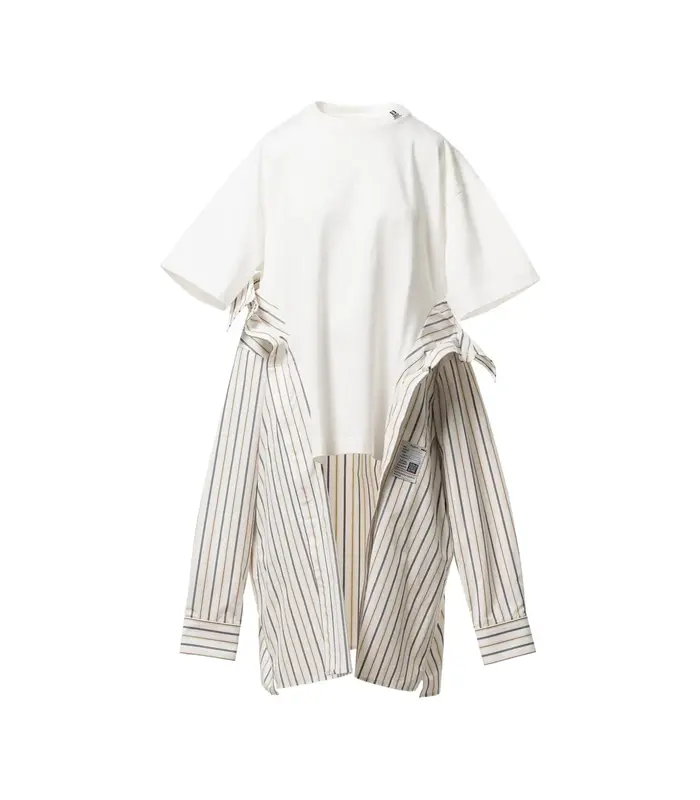 COMBINED TEE/SHIRTS DRESS WHITE