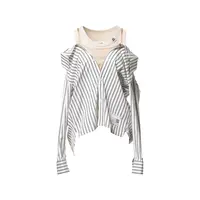 LAYERED STRIPE SHIRTS WHITE