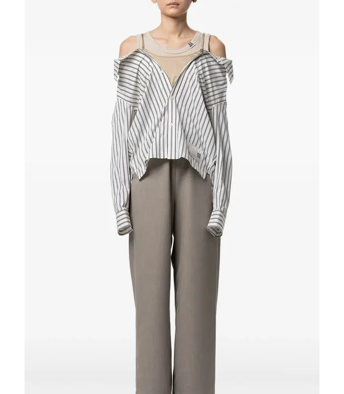 LAYERED STRIPE SHIRTS WHITE