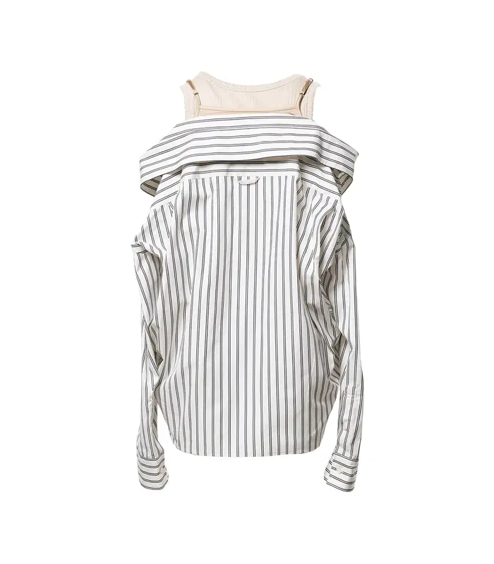 LAYERED STRIPE SHIRTS WHITE