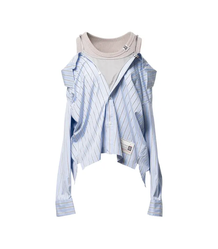LAYERED STRIPE SHIRTS BLUE