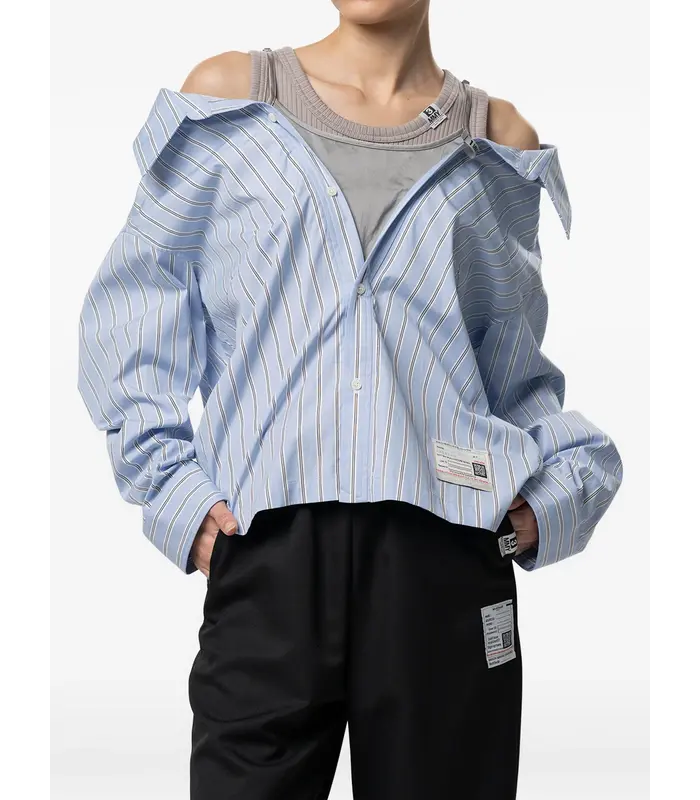 LAYERED STRIPE SHIRTS BLUE