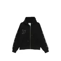Dove & Eye Studded Hoodie Black