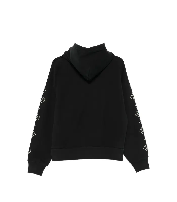Dove & Eye Studded Hoodie Black