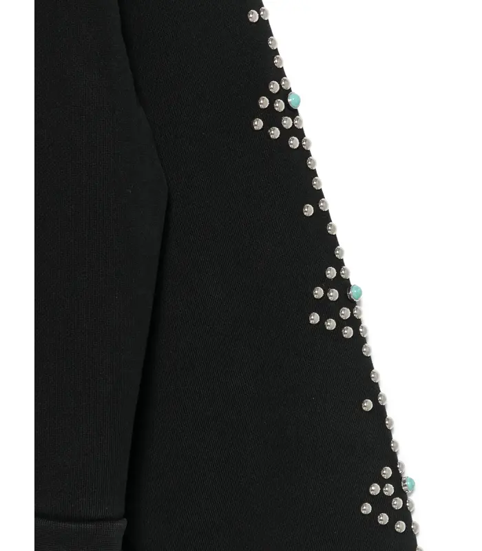 Dove & Eye Studded Hoodie Black