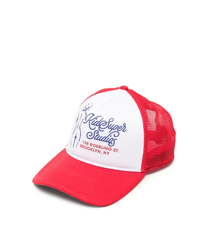 Puff print Trucker Hat Red