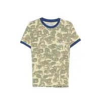 Face Camo Short Sleeve Shirt Heavy wash blue rib