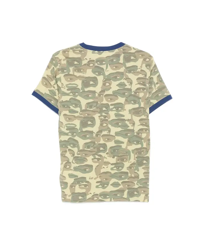 Face Camo Short Sleeve Shirt Heavy wash blue rib
