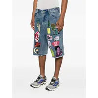 Patches Denim Long Short Dark Blue