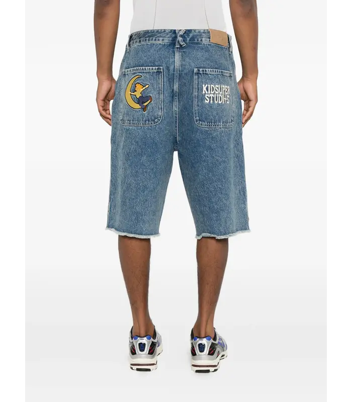 Patches Denim Long Short Dark Blue