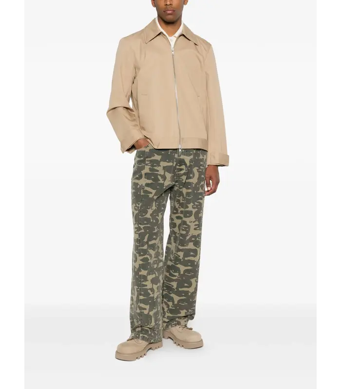 Face Camo Wide Leg Jean DARK GREEN