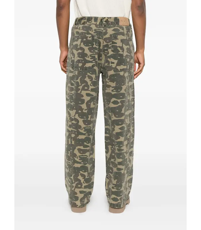 Face Camo Wide Leg Jean DARK GREEN
