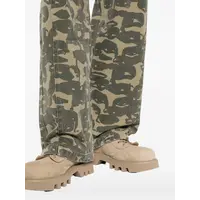 Face Camo Wide Leg Jean DARK GREEN