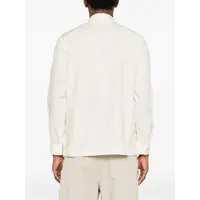 Flower Applique button up shirt White