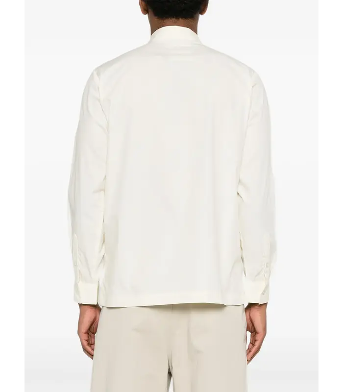 Flower Applique button up shirt White